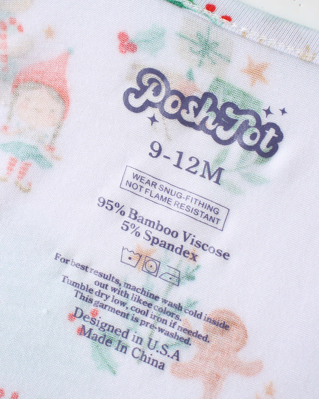 PoshTOT Snowman Bamboo Baby Convertible Zippy Romper