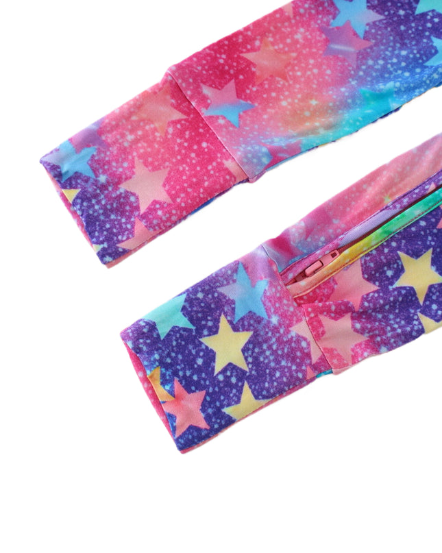 PoshTOT Colorful Stars Bamboo Baby Convertible Zippy Romper