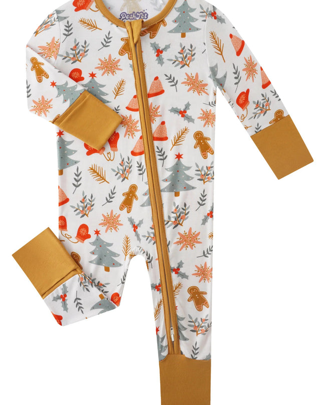 PoshTOT Snowfield Bamboo Baby Convertible Zippy Romper