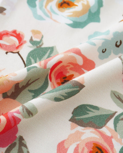 PoshTOT Retro Small Flowers Bamboo Baby Convertible Zippy Romper