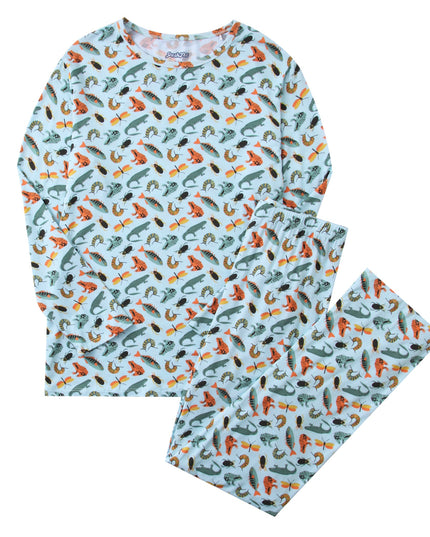 PoshTOT Crocodile Bamboo Adult Two-Piece Long Sleeve Pajama Set