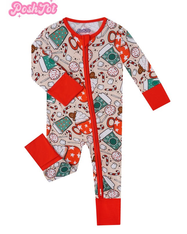 PoshTOT Kitty Coffee Bamboo Baby Convertible Zippy Romper