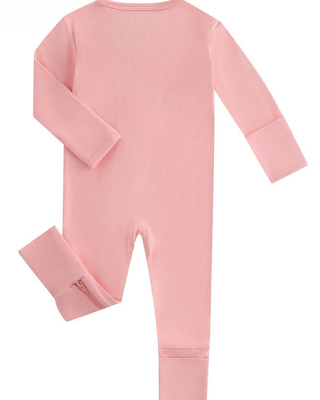 PoshTOT Pink Bamboo Baby Convertible Zippy Romper