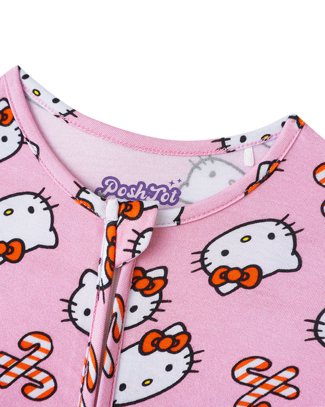 PoshTOT Sanrio Hello Kitty Pink Bamboo Baby Convertible Zippy Romper