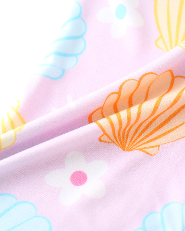 PoshTOT Colorful Seashell Bamboo Baby Convertible Zippy Romper