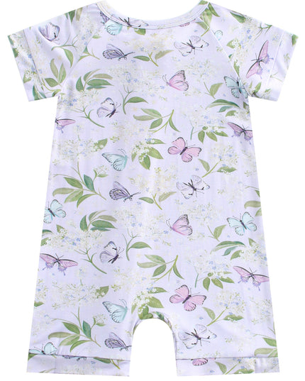 PoshTOT Butterfly Bamboo Baby Convertible Zippy Romper