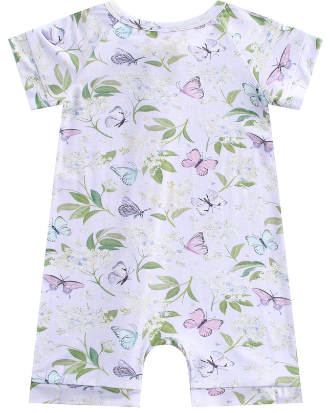 PoshTOT Butterfly Bamboo Baby Convertible Zippy Romper