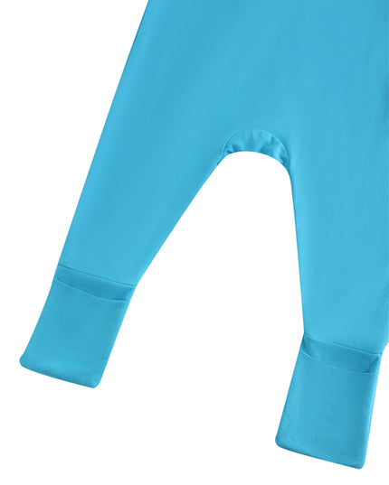 PoshTOT Blue Bamboo Baby Convertible Zippy Romper