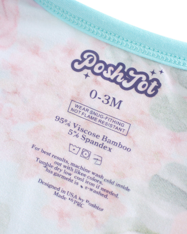 PoshTOT Hydrangea Bamboo Baby Convertible Zippy Romper