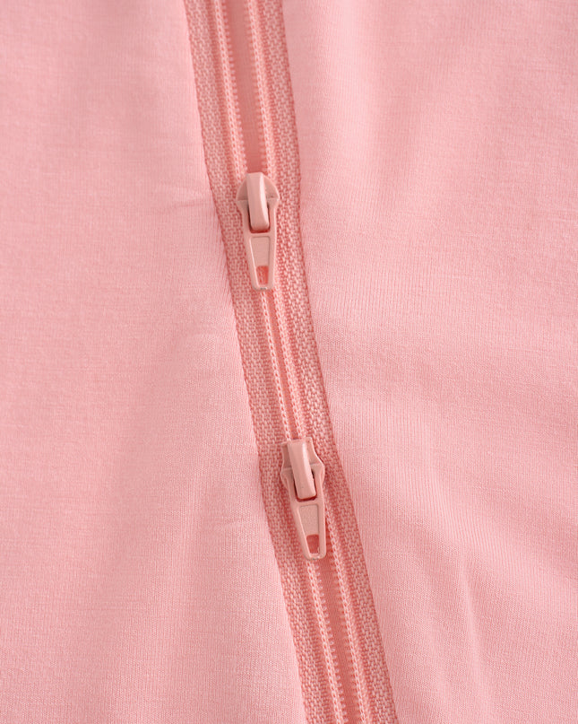 PoshTOT Pink Bamboo Baby Convertible Zippy Romper