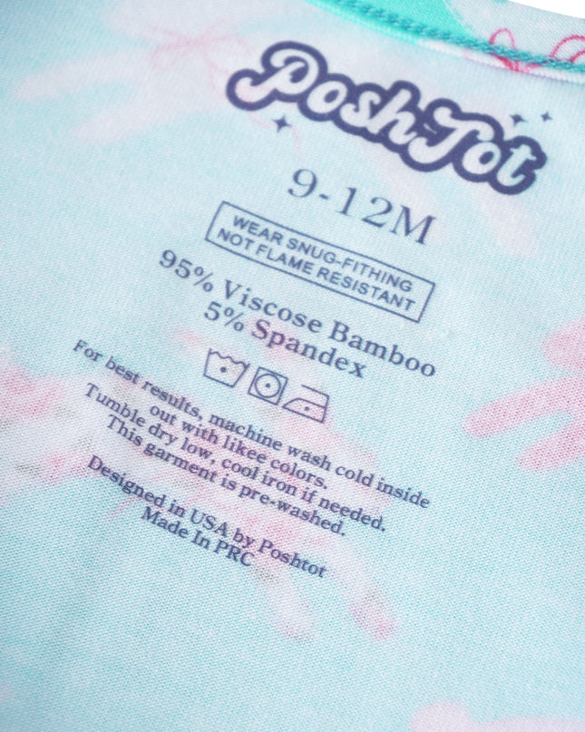 PoshTOT Little Flower Rabbit Bamboo Baby Convertible Zippy Romper