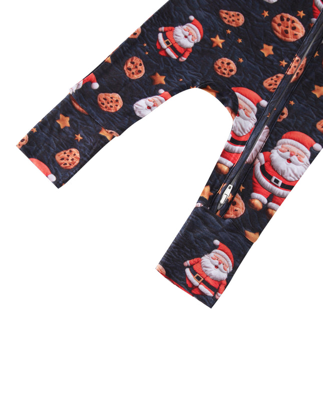 PoshTOT Santa Cookie Bamboo Baby Convertible Zippy Romper