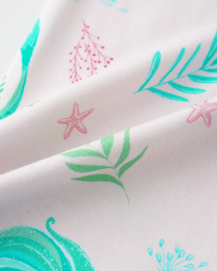 PoshTOT Mermaid Bamboo Baby Convertible Zippy Romper