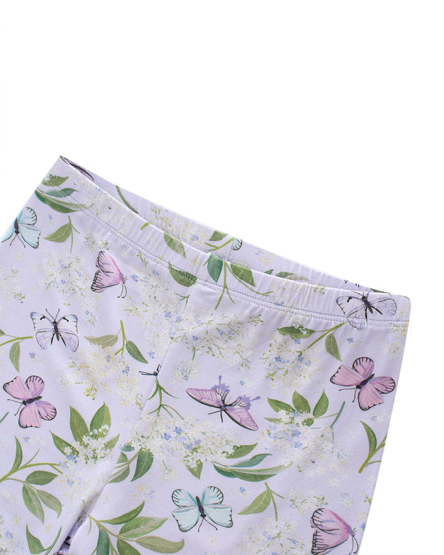 PoshTOT Purple Butterfly Print 2 Piece Short Sleeves PJ Set