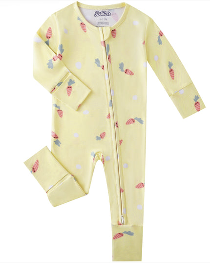 PoshTOT Carrot Bamboo Baby Convertible Zippy Romper