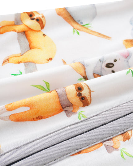 PoshTOT Sloth Bamboo Baby Shorty Zippy Romper