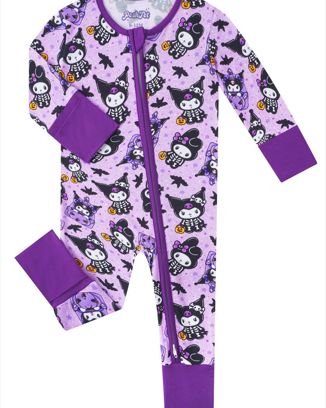 PoshTOT Sanrio Kuromi Purple Bamboo Baby Convertible Zippy Romper