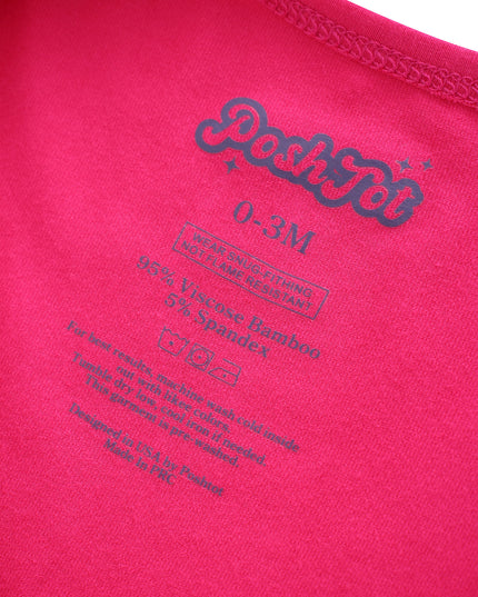 PoshTOT Red Bamboo Baby Convertible Zippy Romper