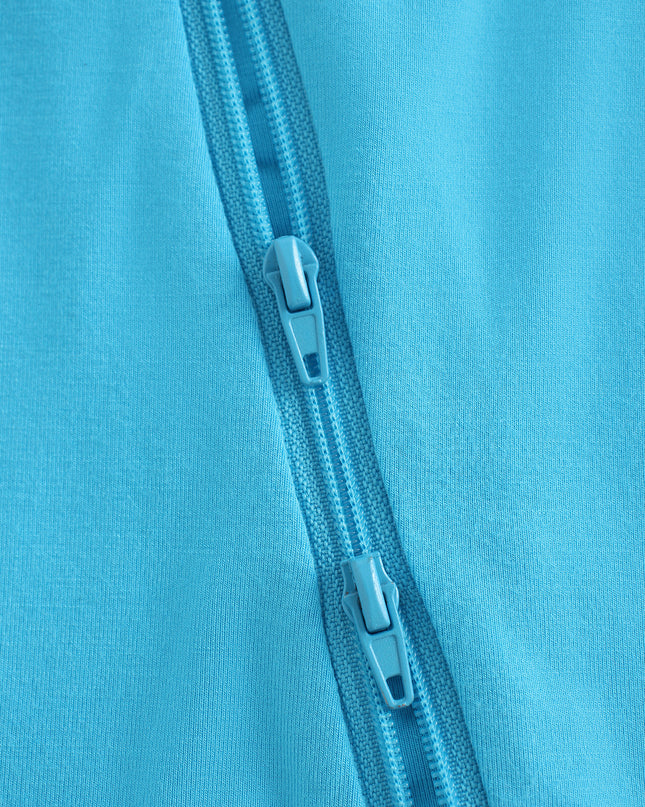 PoshTOT Blue Bamboo Baby Convertible Zippy Romper