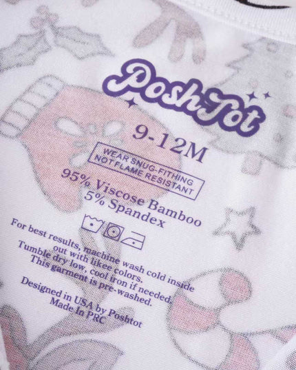 PoshTOT Reindeer Bamboo Baby Convertible Zippy Romper