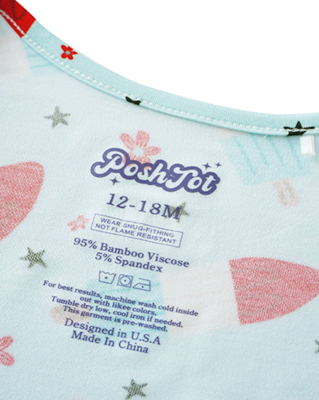 PoshTOT Neapolitan Ice Cream Bamboo Baby Convertible Zippy Romper