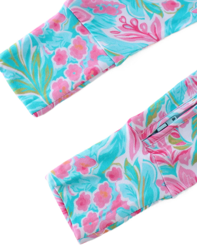 PoshTOT Summer Floral Bamboo Baby Convertible Zippy Romper