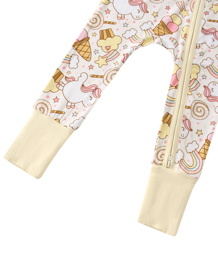 PoshTOT Rainbow Snacks Bamboo Baby Convertible Zippy Romper