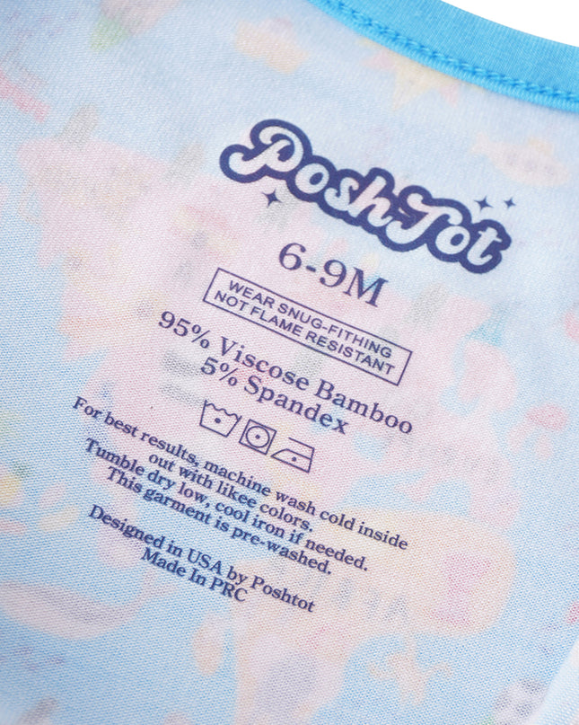 PoshTOT World Map Bamboo Baby Convertible Zippy Romper