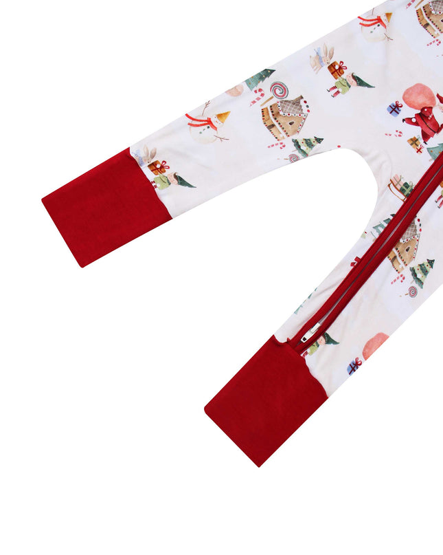 PoshTOT Santa Claus Bamboo Baby Convertible Zippy Romper