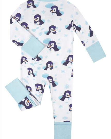 PoshTOT Snowman Penguin Bamboo Baby Convertible Zippy Romper