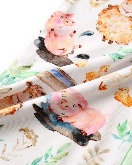 PoshTOT Little Yellow Sheep Bamboo Baby Convertible Zippy Romper