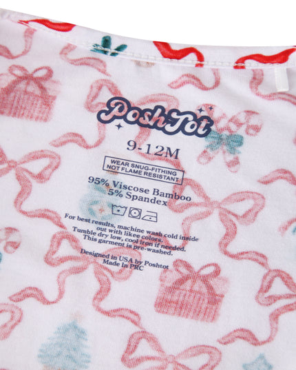 PoshTOT Christmas Gift Baby Bamboo Convertible Zippy Romper