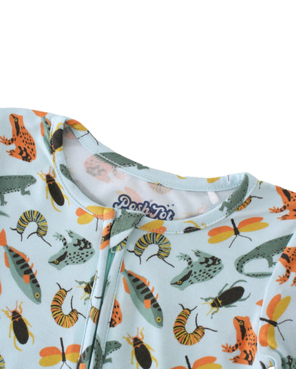 PoshTOT Crocodile Bamboo Baby Convertible Zippy Romper