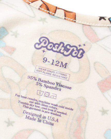 PoshTOT Hamburger Bamboo Baby Convertible Zippy Romper