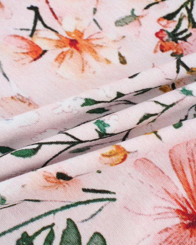 PoshTOT Pink Flower Print 2 Piece Short Sleeves PJ Set