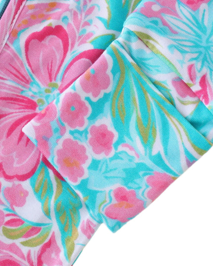 PoshTOT Summer Floral Bamboo Baby Convertible Zippy Romper