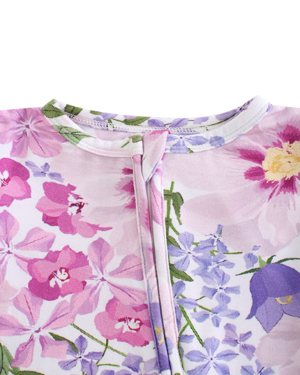 PoshTOT Morning Glory Bamboo Baby Convertible Zippy Romper