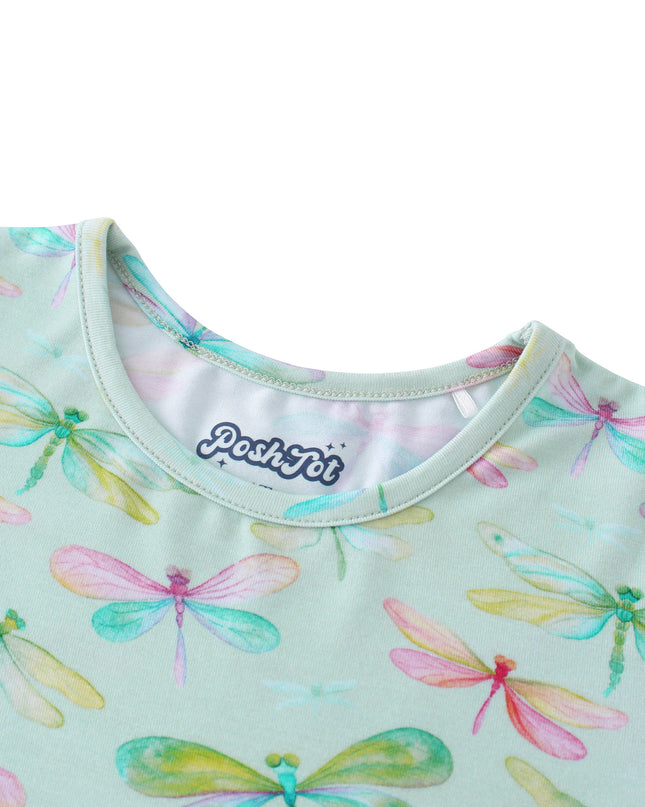 PoshTOT Dragonfly Bamboo Girls Twirl Dress