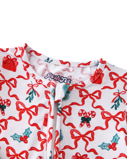PoshTOT Christmas Gift Baby Bamboo Convertible Zippy Romper