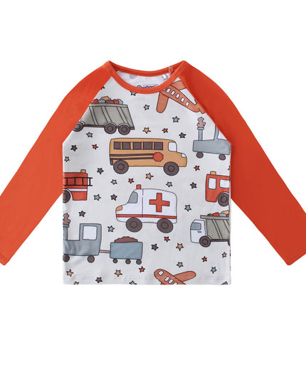 PoshTOT Toy Car Bamboo Kids Long Sleeve Top