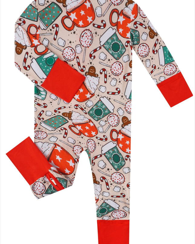 PoshTOT Kitty Coffee Bamboo Baby Convertible Zippy Romper