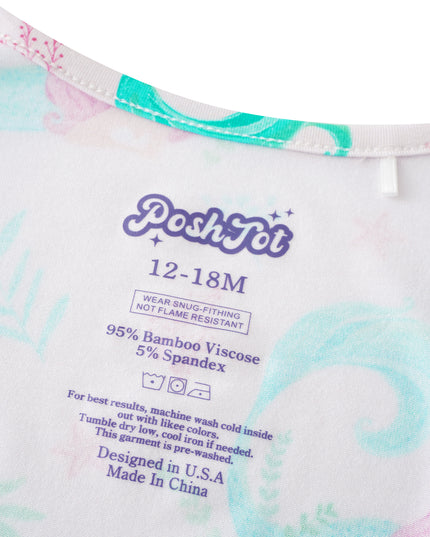 PoshTOT Mermaid Bamboo Baby Convertible Zippy Romper