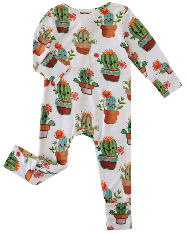 PoshTOT Cactus Bamboo Baby Convertible Zippy Romper