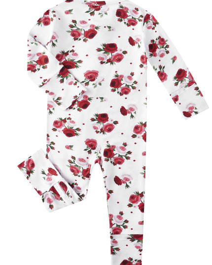 PoshTOT Diana Rose Bamboo Baby Convertible Zippy Romper