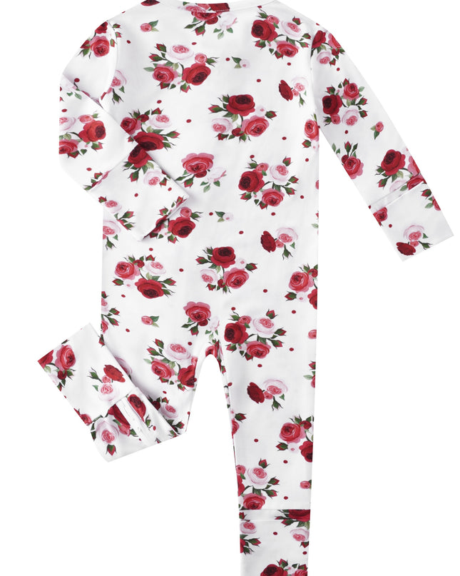 PoshTOT Diana Rose Bamboo Baby Convertible Zippy Romper