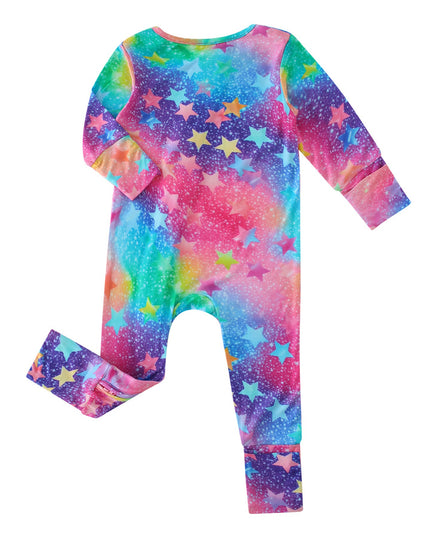 PoshTOT Colorful Stars Bamboo Baby Convertible Zippy Romper
