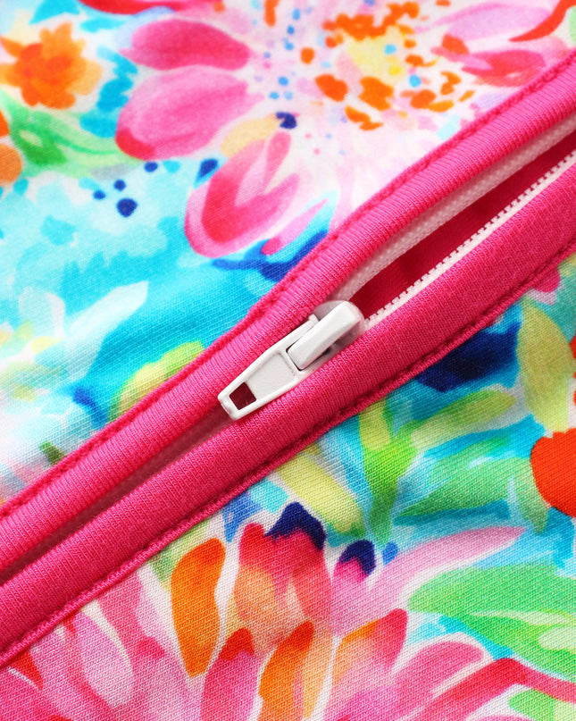 PoshTOT Chrysanthemum Bamboo Baby Convertible Zippy Romper