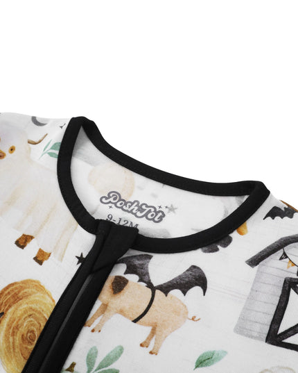PoshTOT Halloween Farm Bamboo Baby Convertible Zippy Romper