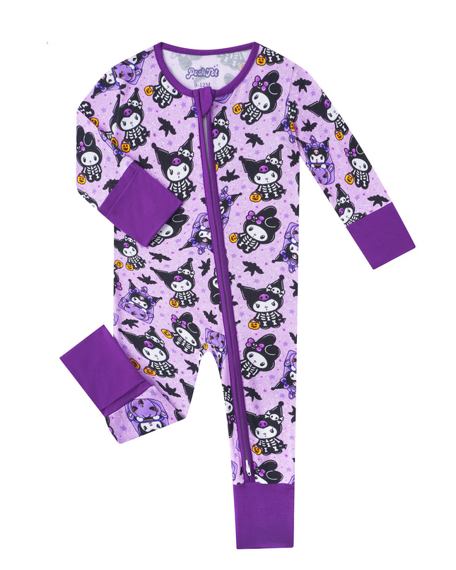 PoshTOT Sanrio Kuromi Purple Bamboo Baby Convertible Zippy Romper