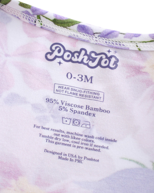 PoshTOT Morning Glory Bamboo Baby Convertible Zippy Romper
